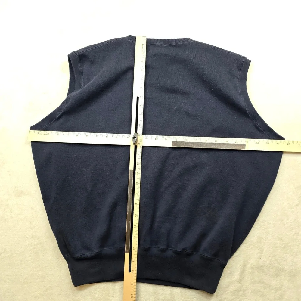 Polo Golf Ralph Lauren Sweater‎ Vest Mens XL Navy Blue 100% Cotton V Neck